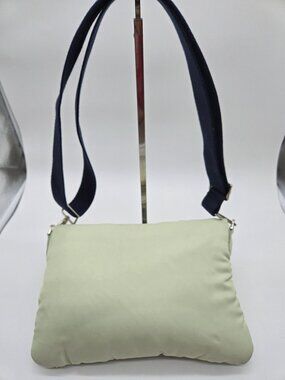 A New Day Pale Green Navy Strap Puffer Padded Crossbody Purse Bag Recycled Polye